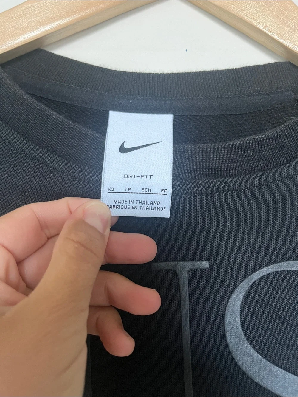 Nike Just Do It Cropped Crewneck Sweatshirt Black Tonal Logo Women's xs